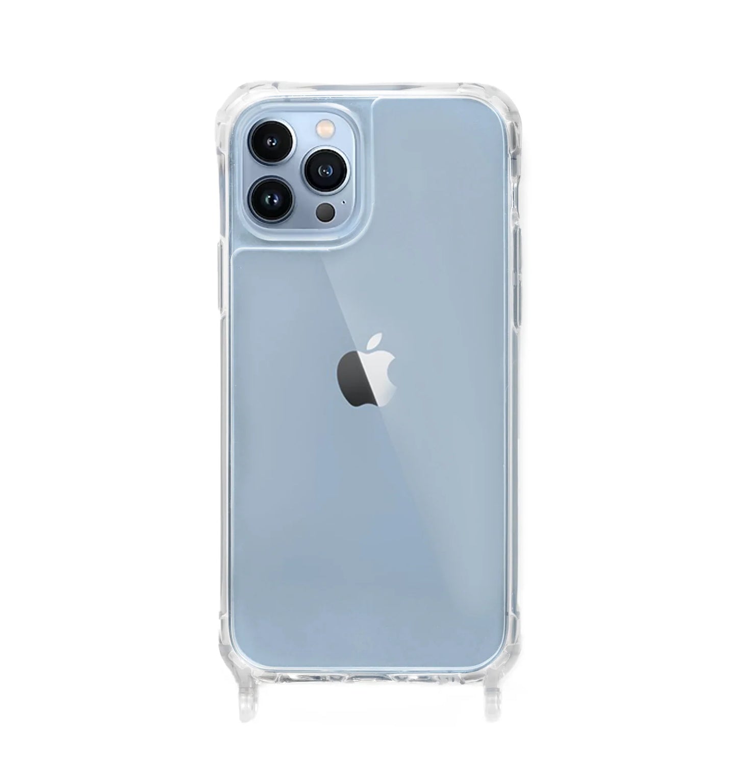 iPhone 13 Pro Clear Case with built-in strap ring — slim clear back, compatible with all Charmolé phone straps