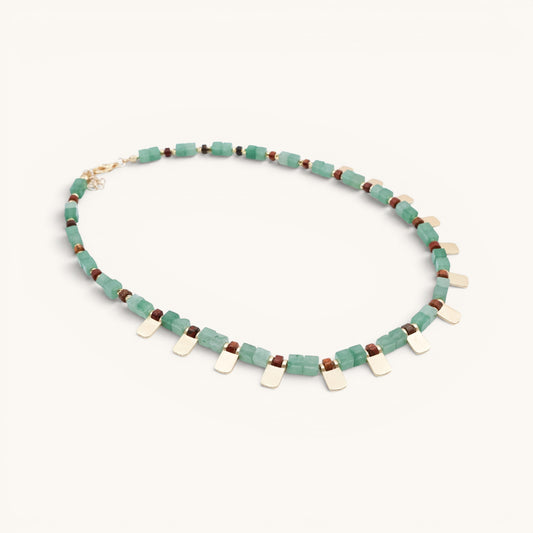 Amazonite Cube Necklace