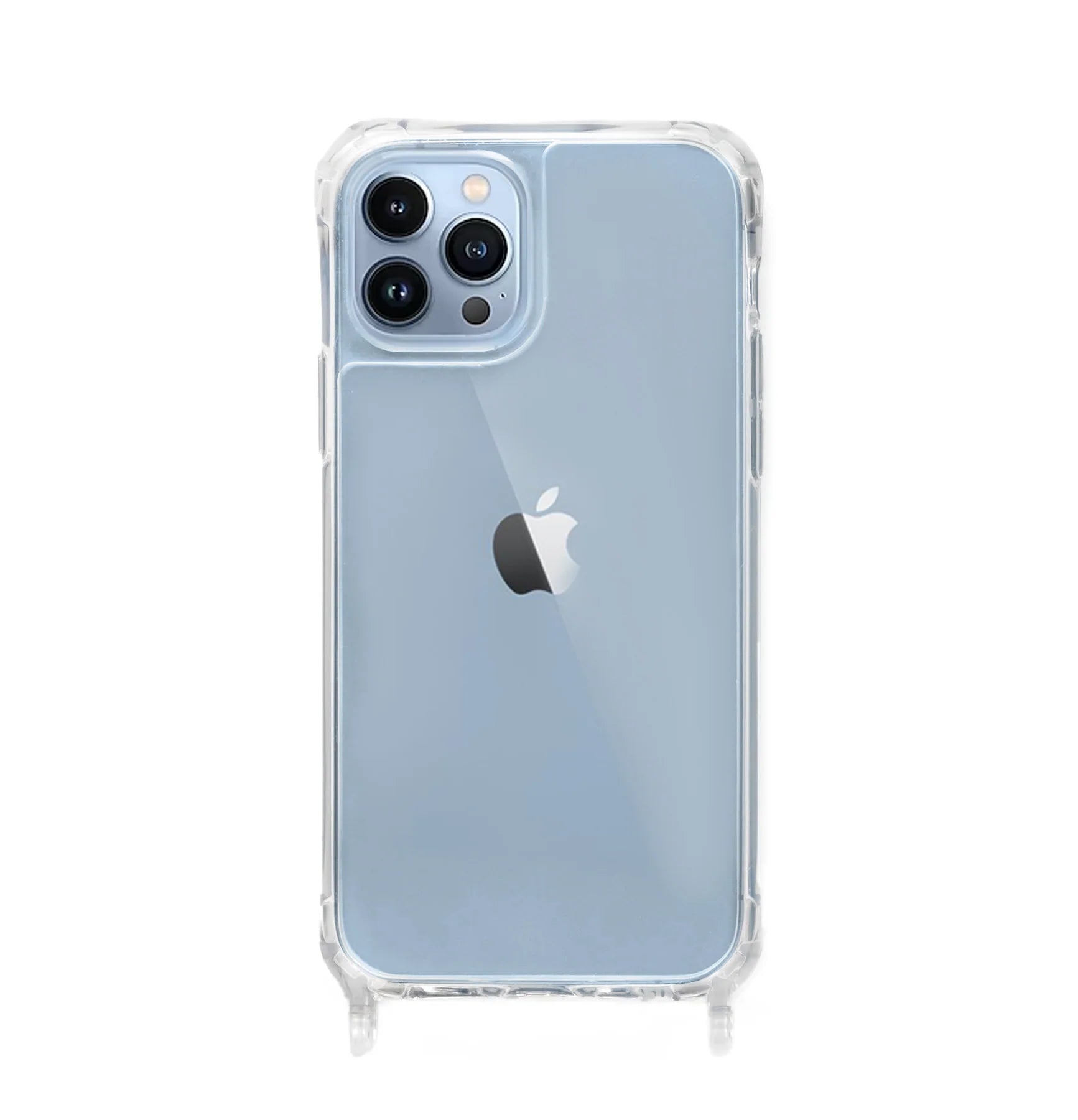 iPhone 13 Pro Clear Case with built-in strap ring — slim clear back, compatible with all Charmolé phone straps