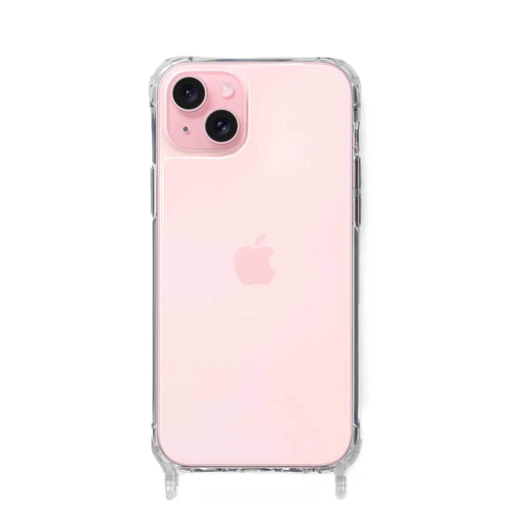 iPhone 16 Clear Case with built-in strap ring — slim clear back, compatible with all Charmolé phone straps
