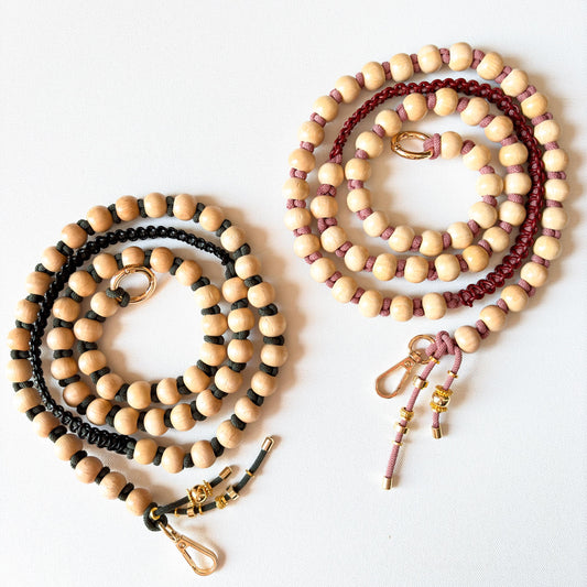 The Wood Bead Crossbody Strap