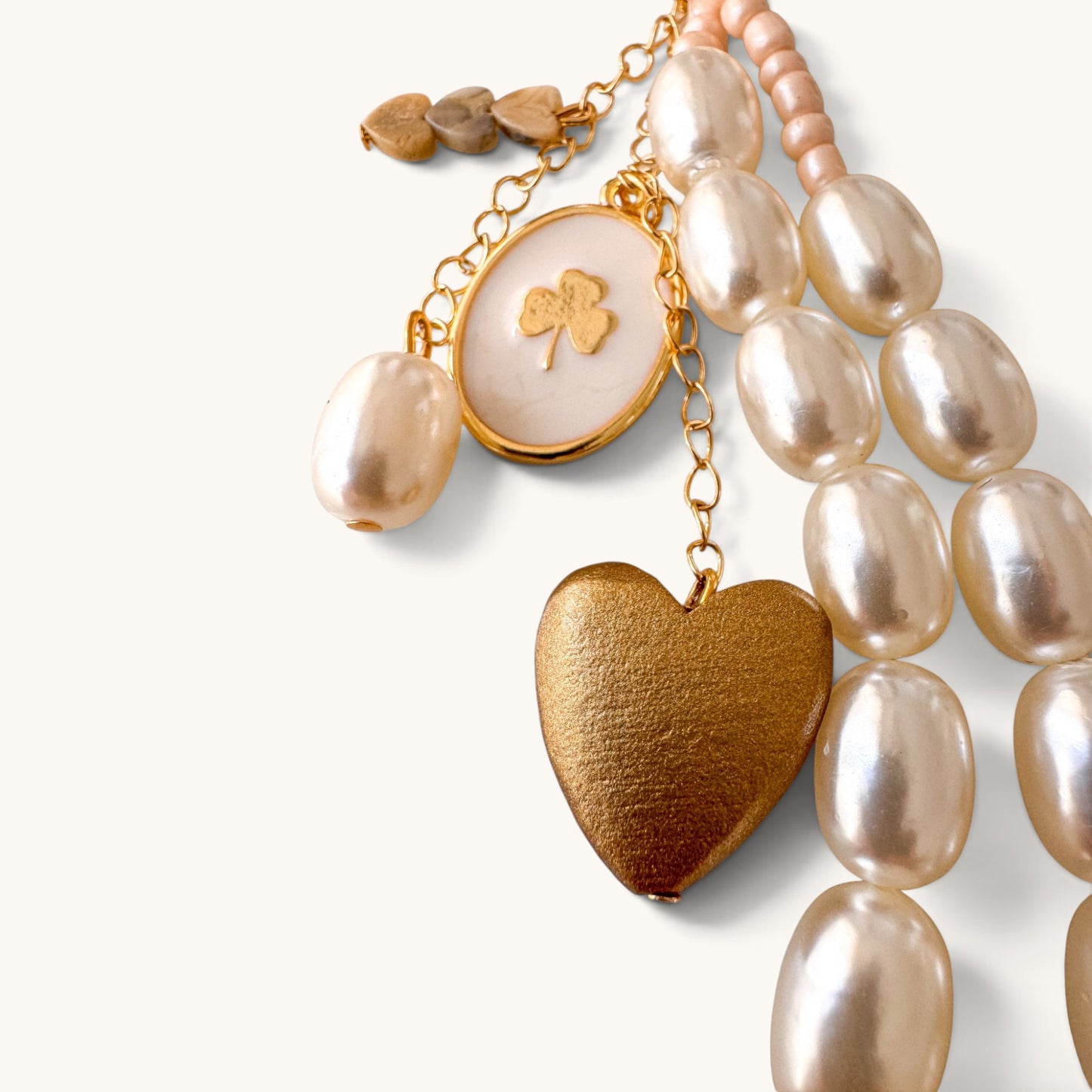 Ivory Clover Pearl Charm