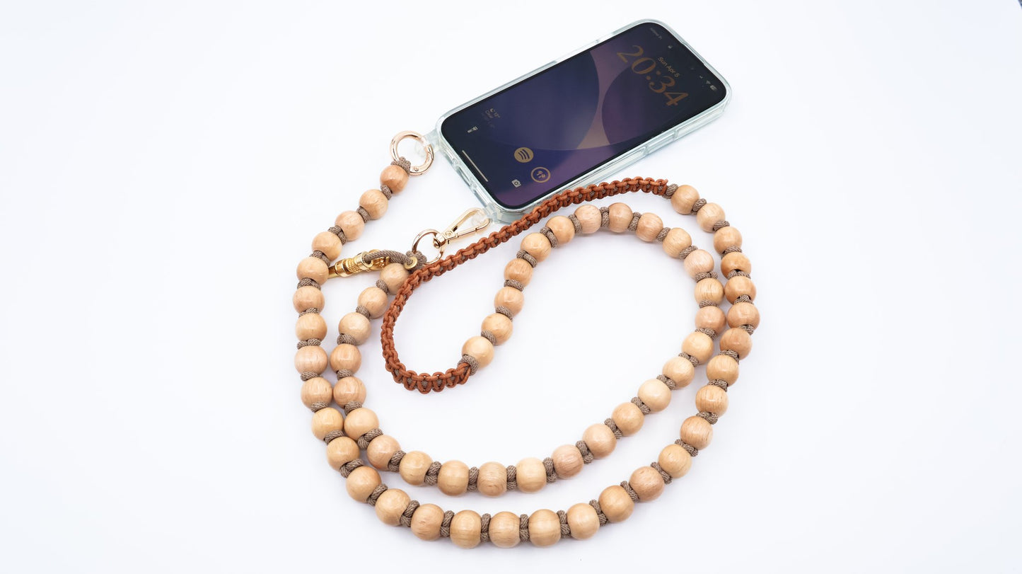 The Wood Bead Crossbody Strap