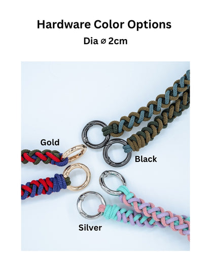 Spring clips set - gold, silver, and black finishes for Charmole phone straps 