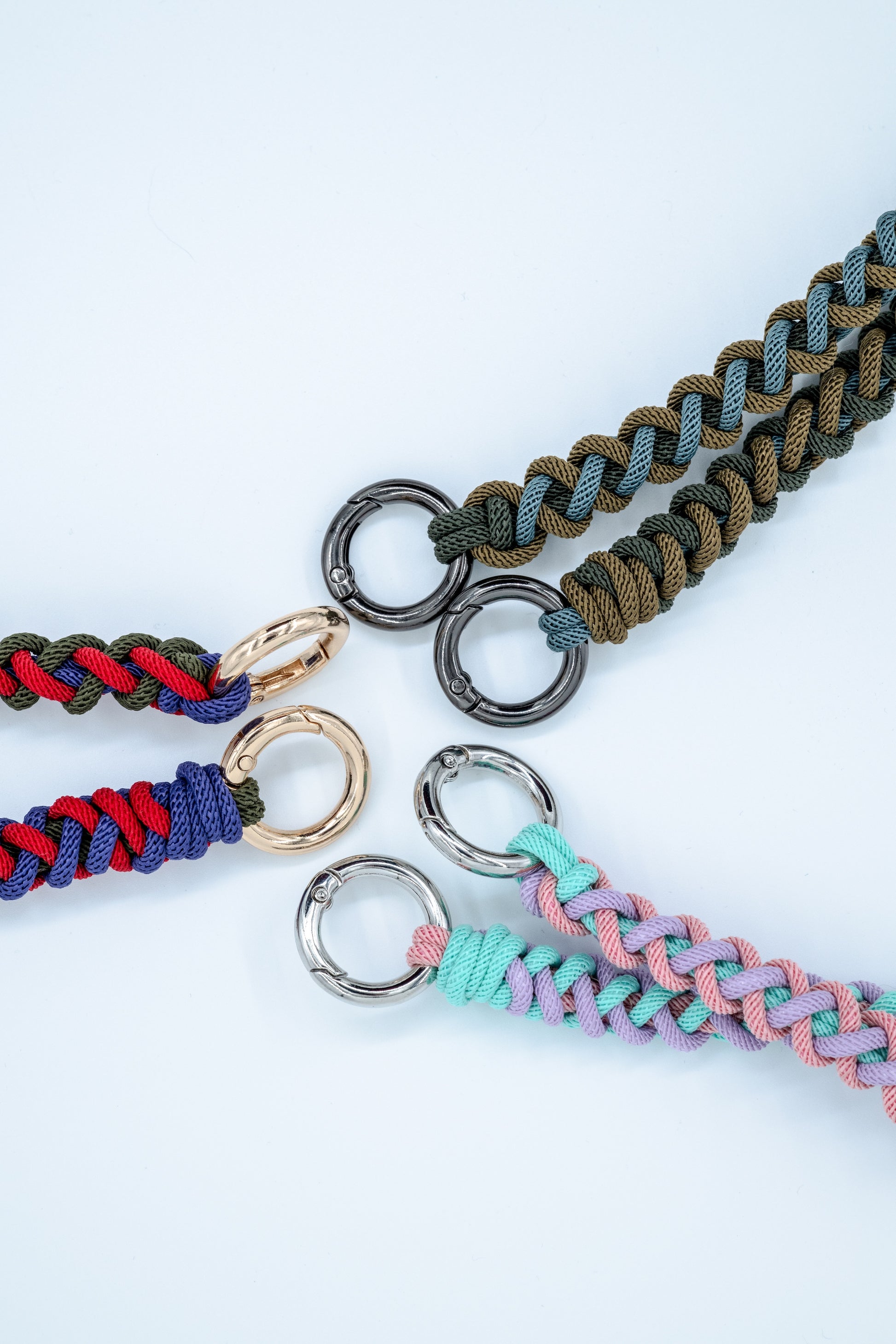 Spring clips set - gold, silver, and black finishes for Charmole phone straps