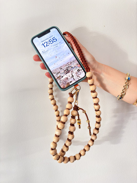 The Wood Bead Crossbody Strap