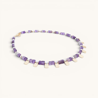 Amethyst Cube Necklace