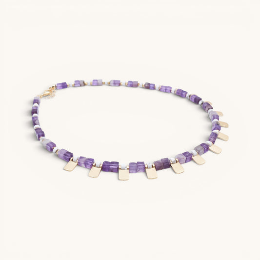 Amethyst Cube Necklace