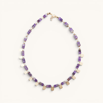 Amethyst Cube Necklace