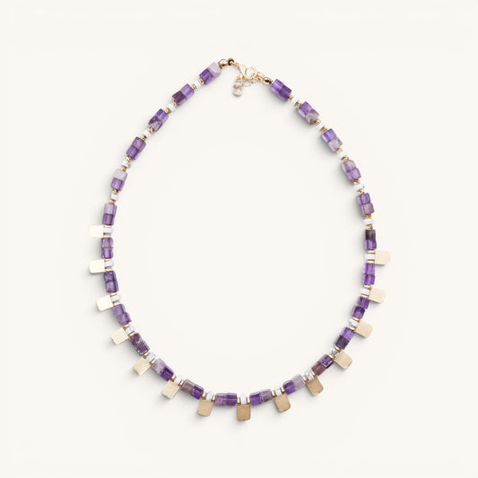 Amethyst Cube Necklace