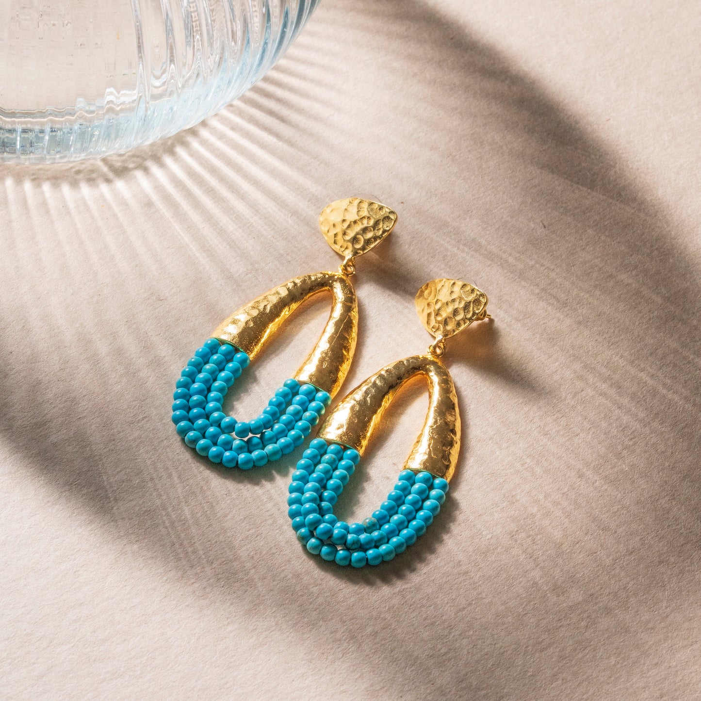 Cassia Natural Stone Earrings in blue