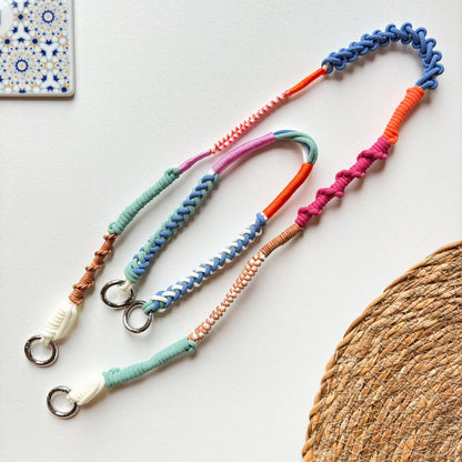 Coastal Mix modular phone strap set — complete set with interchangeable clips in coastal blue and sand