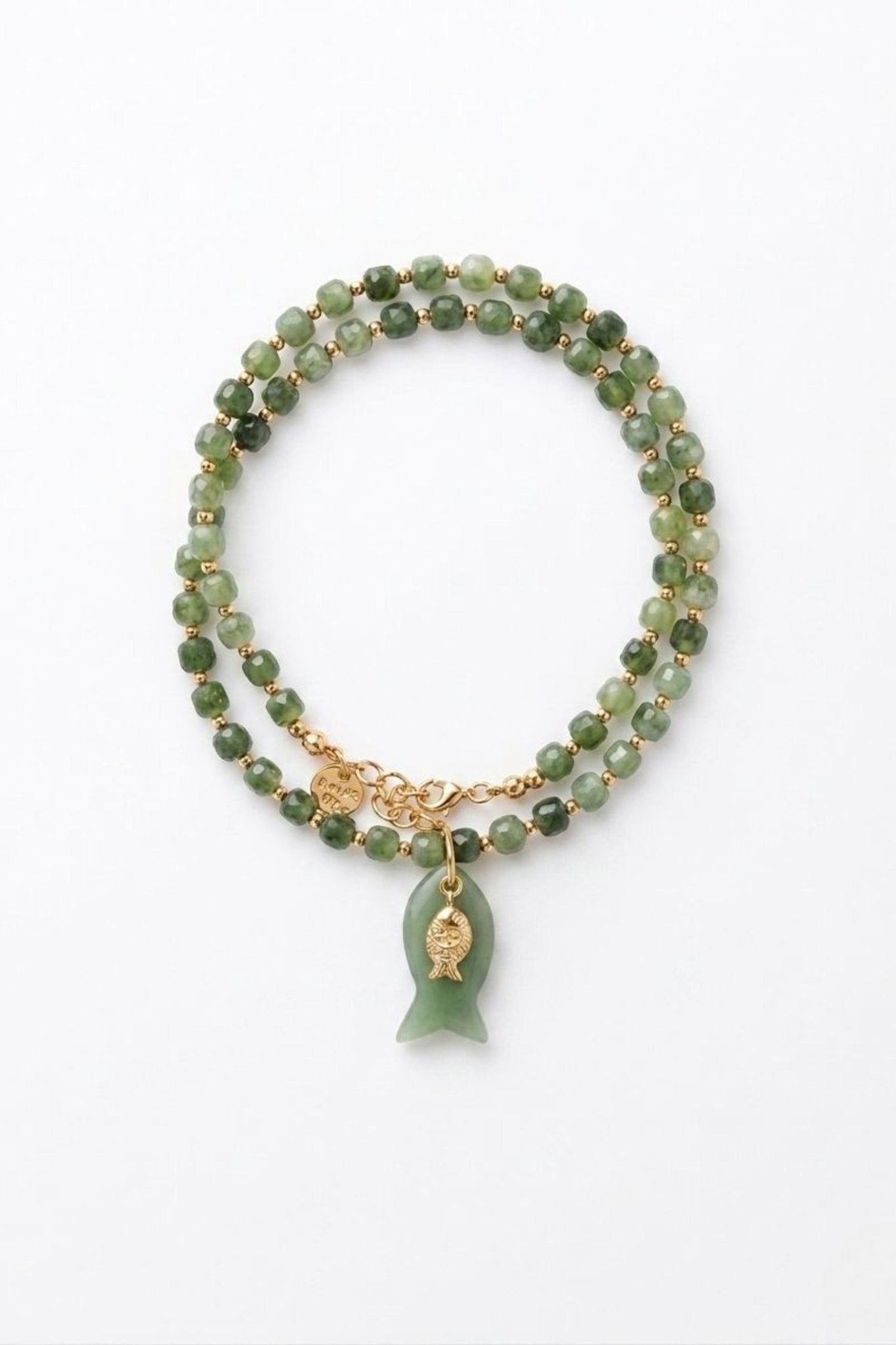Jade Fish Charm Necklace