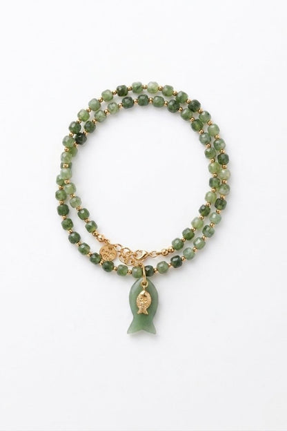 Jade Fish Charm Necklace