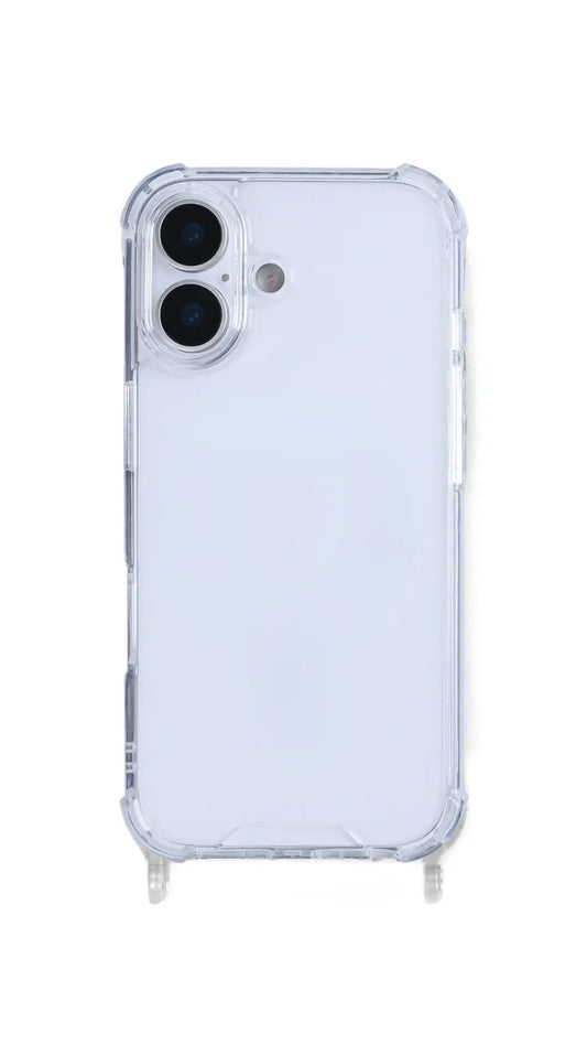 iPhone 15 Plus Clear Case with built-in strap ring - slim clear back, compatible with all Charmole phone straps