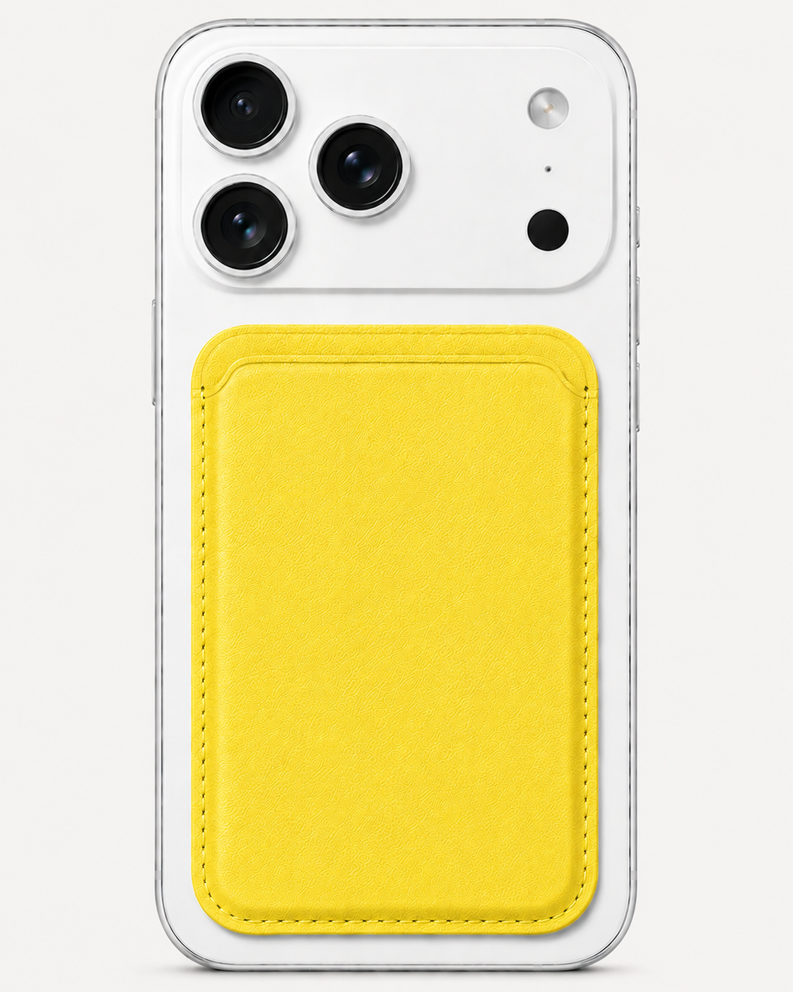 Lime Citrus MagSafe card holder — snap-on iPhone wallet, holds 2–3 cards slim