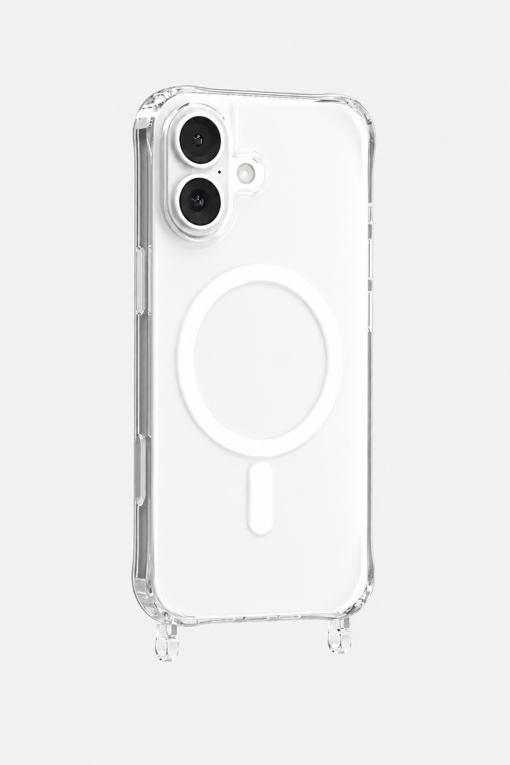 iPhone 17 Clear Case Magsafe with built-in strap ring — slim clear back, compatible with all Charmolé phone straps