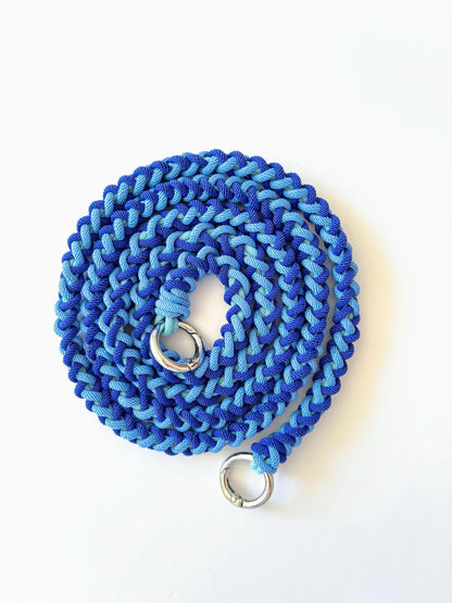 Milan Blue crossbody strap closeup detail