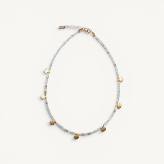 Opal Crescent Cube Drift Necklace