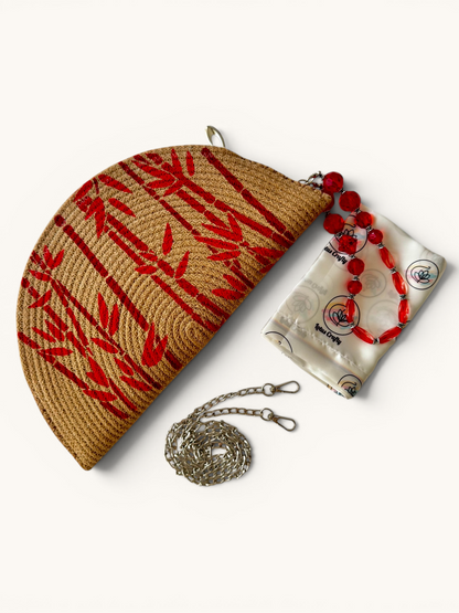 The Crimson Bamboo Clutch