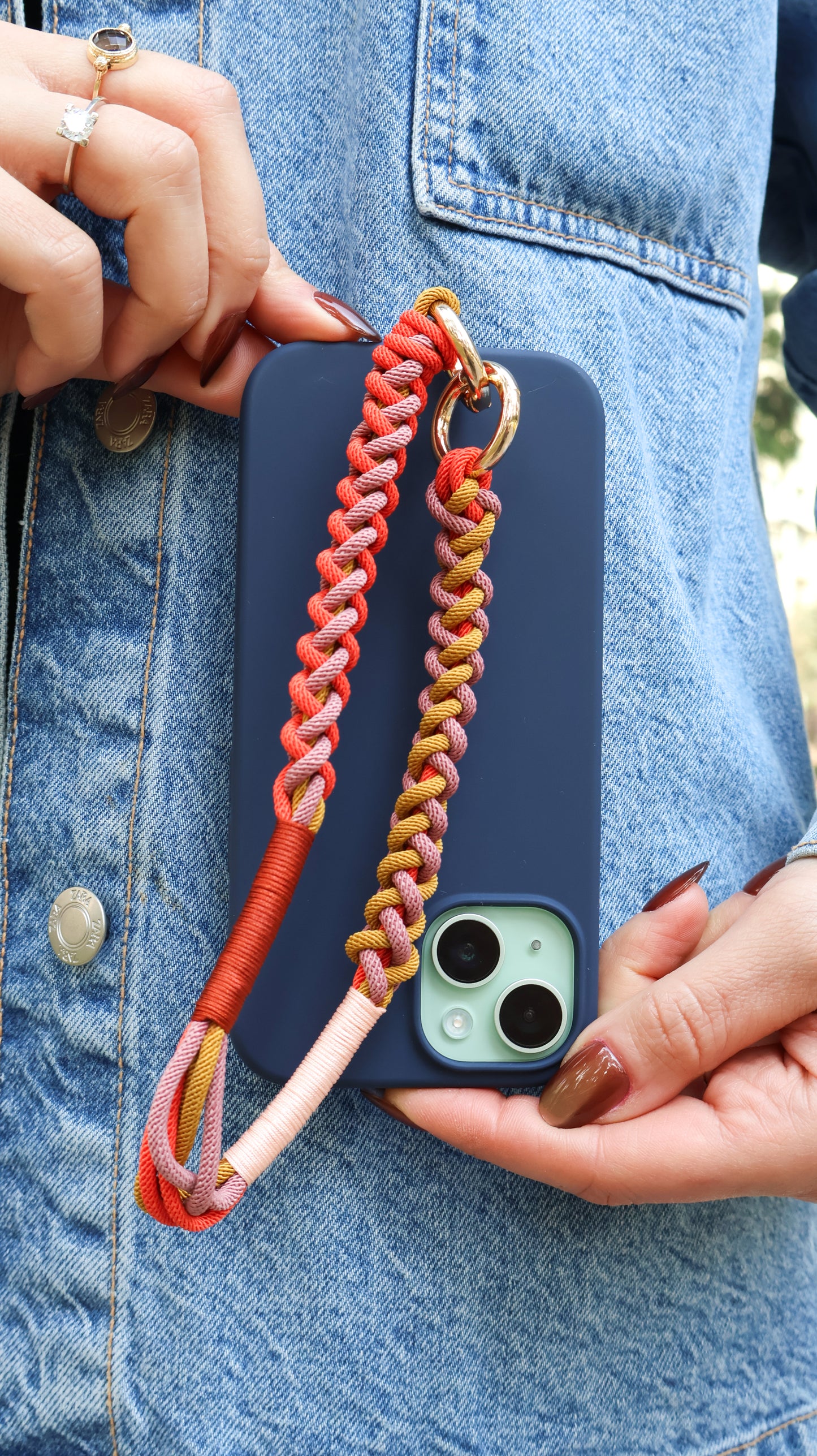 Terracotta Sand crossbody strap set — warm earthy tones with Milan cord and spring clip hardware